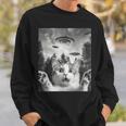 怖い猫 エイリアン Ufo 宇宙愛好家 面白い スウェットシャツ 彼への贈り物