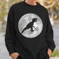 恐竜 ダイナソー 面白いtシャツ ティラノサウルス 月と自転車 サイクリング アート メンズ 子供 おもしろ 服 ネタ スウェットシャツ 彼への贈り物