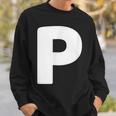 文字p 大文字 アルファベット モノグラム イニシャル スウェットシャツ 彼への贈り物