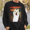 柴犬 面白いtシャツ 犬 ムンクの叫び かわいい メンズ 子供 おもしろ 服 グッズ ネタ わんこ イヌ スウェットシャツ 彼への贈り物