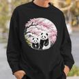 桜 パンダ お花見 親子 春 水墨画 和風 動物 スウェットシャツ 彼への贈り物