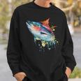 水彩 マグロ 魚 カラフル 海釣り 釣り スウェットシャツ 彼への贈り物