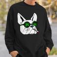 犬のサングラス喫煙420クールな雑草大麻マリファナ スウェットシャツ 彼への贈り物