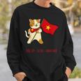 猫 ベトナム国旗 キティ おもしろギフト ブラック スウェットシャツ 彼への贈り物