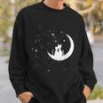 猫の家族 月の絵柄 メンズ レディース 子供 スウェットシャツ 彼への贈り物