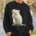 白いネズミが好きな人のための面白い見た目の白いネズミ スウェットシャツ 彼への贈り物