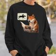 競馬 馬tシャツ 柴犬 シバイヌ 面白いtシャツ ウマ レース 馬 乗馬 メンズ おもしろグッズ ネタ 大人 男性 スウェットシャツ 彼への贈り物