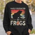 簡単に気を散らせるカエルのヴィンテージなカエル愛好家。 スウェットシャツ 彼への贈り物