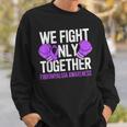線維筋痛症啓発 パープルリボン We Fightonly Together スウェットシャツ 彼への贈り物