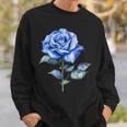 美しいブルーローズフローラルブルーフラワー スウェットシャツ 彼への贈り物