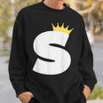 英文字 大文字 アルファベット モノグラム イニシャル キング クイーン クラウン スウェットシャツ 彼への贈り物