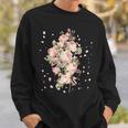 言葉、愛、幸福、平和のピンクのバラの花束 スウェットシャツ 彼への贈り物
