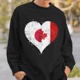 誇り高き日系カナダ人を想うビンテージスタイルのクールなカナダ国旗と日本国旗 スウェットシャツ 彼への贈り物