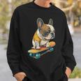 面白い フレンチブルドッグ スケートボード スケーター 犬 イングリッシュドッグ スウェットシャツ 彼への贈り物