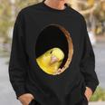 面白いセキセイインコ イエロー セキセイインコ ペット 鳥好きのギフト スウェットシャツ 彼への贈り物