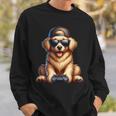 面白いビデオゲーム グラフィック イエロー ラブラドール犬 遊ぶゲーム スウェットシャツ 彼への贈り物