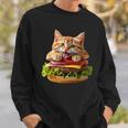 面白いファーストフードハンバーガー愛好家猫猫愛好家 Britishhorthair Burger Cat Food スウェットシャツ 彼への贈り物