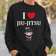 面白い柔術スポーツミニマリストかわいいシンプル柔術 I Love Jiu Jitsu スウェットシャツ 彼への贈り物