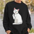 面白い猫 中指 オッドアイドキャット キティ スウェットシャツ 彼への贈り物