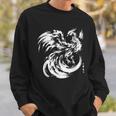 鳳凰 面白いtシャツ イラスト 絵 タトゥー 刺青 風 メンズ おもしろ 面白い 服 オリジナル ドラゴン ネタ 浮世絵 スウェットシャツ 彼への贈り物