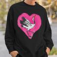鶴 ハートデザインラブ 鶴 恋人 鶴 スウェットシャツ 彼への贈り物