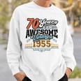 70歳の誕生日 ヴィンテージ 1955 70 Years Of Being Awesome レトロ スウェットシャツ 彼への贈り物