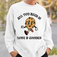 All You Need Is Love And Cookies レトロ 70年代 かわいい ハッピークッキー 長袖tシャツ スウェットシャツ 彼への贈り物