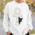 Ankh & Cat デザイン – スピリチュアル瞑想アート スウェットシャツ 彼への贈り物