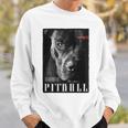 Backprint 野生の犬ピットブルテリアのポートレートブルドッグのバックプリントピットブル スウェットシャツ 彼への贈り物