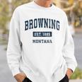 Browning Montana Mt ビンテージ スポーツ 確立 ネイビーデザイン 長袖tシャツ スウェットシャツ 彼への贈り物