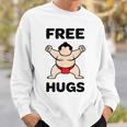 Free Hugs おもしろ相撲力士 相撲ハグ カワイイ相撲ハグ スウェットシャツ 彼への贈り物