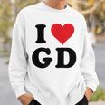 I Heart Gd Initials I Love GD First And Last Name G D スウェットシャツ 彼への贈り物