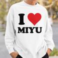 I Heart Miyu ファーストネーム I Love パーソナライズ スウェットシャツ 彼への贈り物