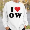I Heart Ow Initials I Love OW First And Last Name O W スウェットシャツ 彼への贈り物