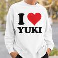 I Heart Yukiファーストネーム I Love パーソナライズ スウェットシャツ 彼への贈り物