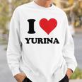 I Heart Yurina ファーストネーム I Love パーソナライズ スウェットシャツ 彼への贈り物