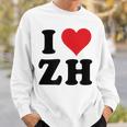 I Heart Zh Initials I Love ZH First And Last Name Z H スウェットシャツ 彼への贈り物
