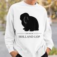 Holland Lop Rabbitブラックシルエット スウェットシャツ 彼への贈り物
