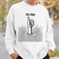 I'm Fine Thumbs Drowning Up メンズ レディース 皮肉なユーモア ジョーク スウェットシャツ 彼への贈り物