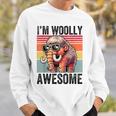 I'm Woolly Awesome 面白い レトロ メンズ レディース キッズ ウーリーマンモス スウェットシャツ 彼への贈り物