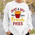 Just A Boy Who Loves French Fries フライドポテト じゃがいも ヴィーガン スウェットシャツ 彼への贈り物