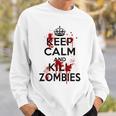 Keep Calm And Kill Zombies Carry Bloodplatter On スウェットシャツ 彼への贈り物
