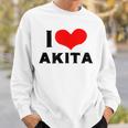 I Love Akita 愛 ハート 秋田 秋田県 日本 お土産 かわいい おしゃれ スウェットシャツ 彼への贈り物
