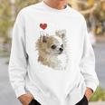 I Love Japan And Chihuahua 長髪 ちわわ ロングヘアママ 長袖tシャツ スウェットシャツ 彼への贈り物