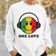 One Love ラスタ レゲエ 音楽 ヘッドホン スマイルフェイス ラスタファリ スウェットシャツ 彼への贈り物