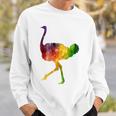 Ostrich African ダチョウ Animal Watercolor Graphic スウェットシャツ 彼への贈り物
