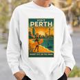 Perth Australia – ビンテージ旅行ポスタースタイル 長袖tシャツ スウェットシャツ 彼への贈り物