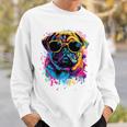 Pug Dog Lovers カラフル ポップアート パグ 長袖tシャツ スウェットシャツ 彼への贈り物