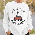 Sailing Makes Me Happy レッド ヨット スウェットシャツ 彼への贈り物