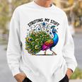 Strutting Mytuff カラフル 孔雀好き スウェットシャツ 彼への贈り物